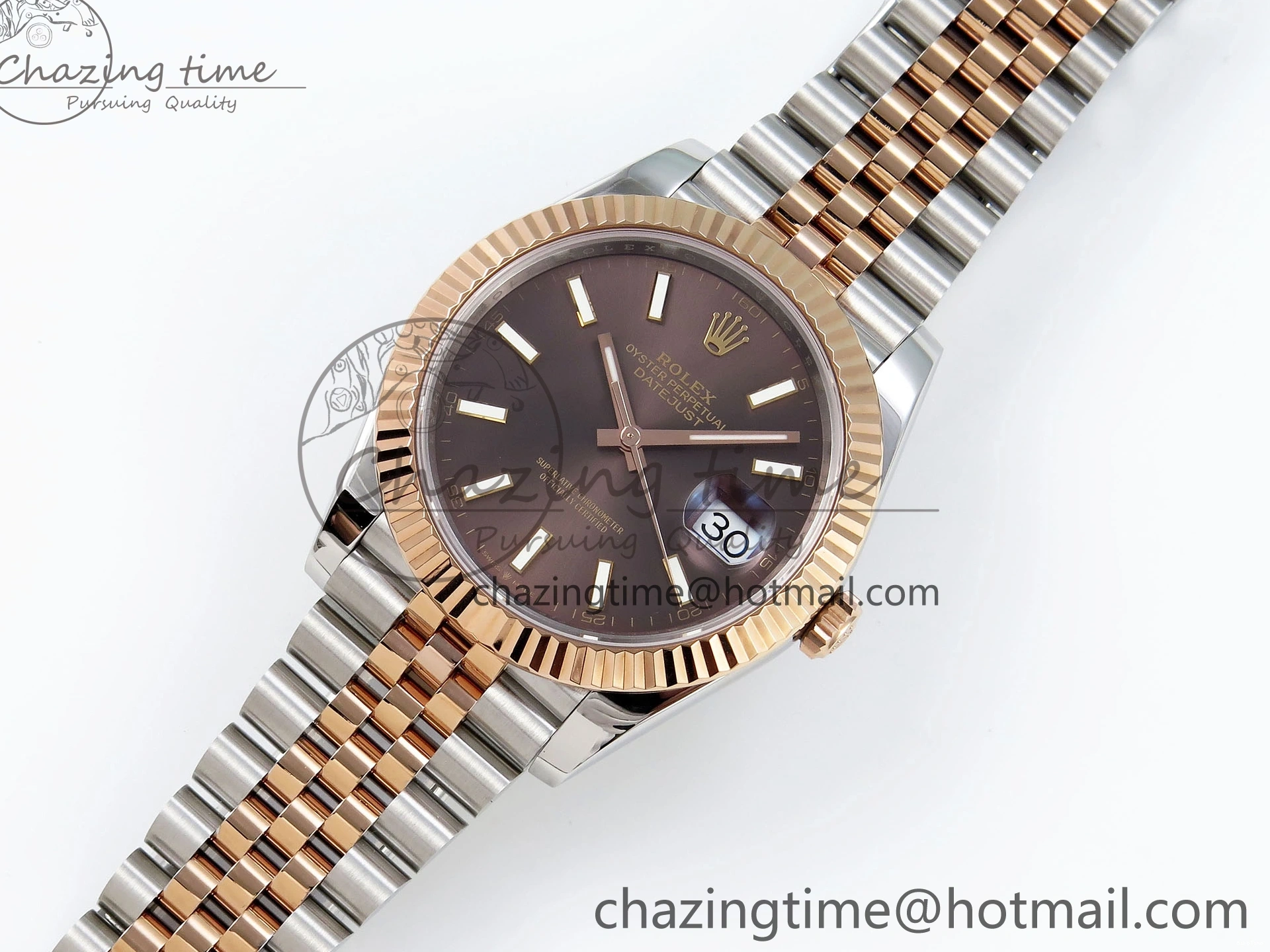 MiroTime 0226 Original DateJust 41 126331 904L SS RG VSF 1:1 Best Edition Brown Dial on Jubilee Bracelet VS 1711